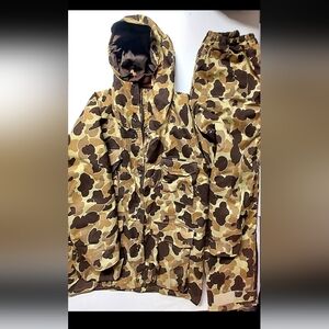 Vintage 90's Cabela's Frog Duck Camo Hunting Jacket Zip Out Liner & Pants XL/L